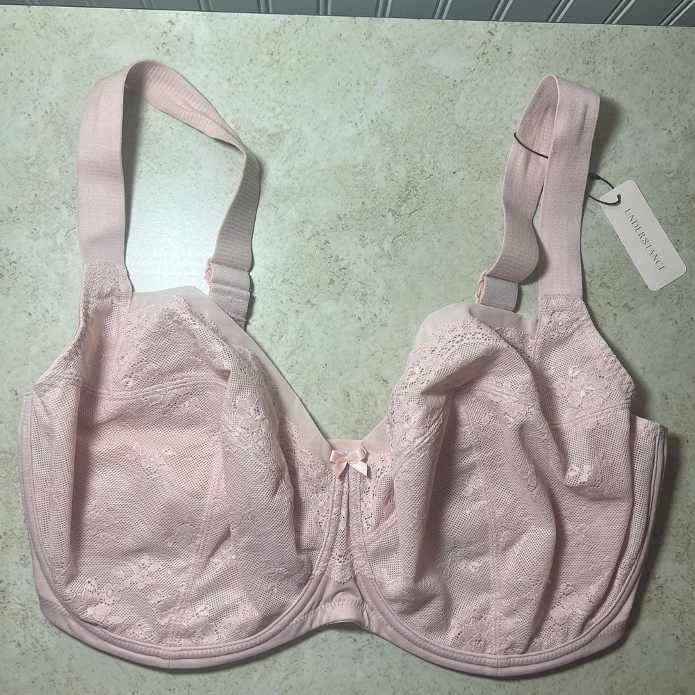 Understance‎ Ayesha Powder Pink Lace Flexwire Full Coverage Support Bra 38L NWT